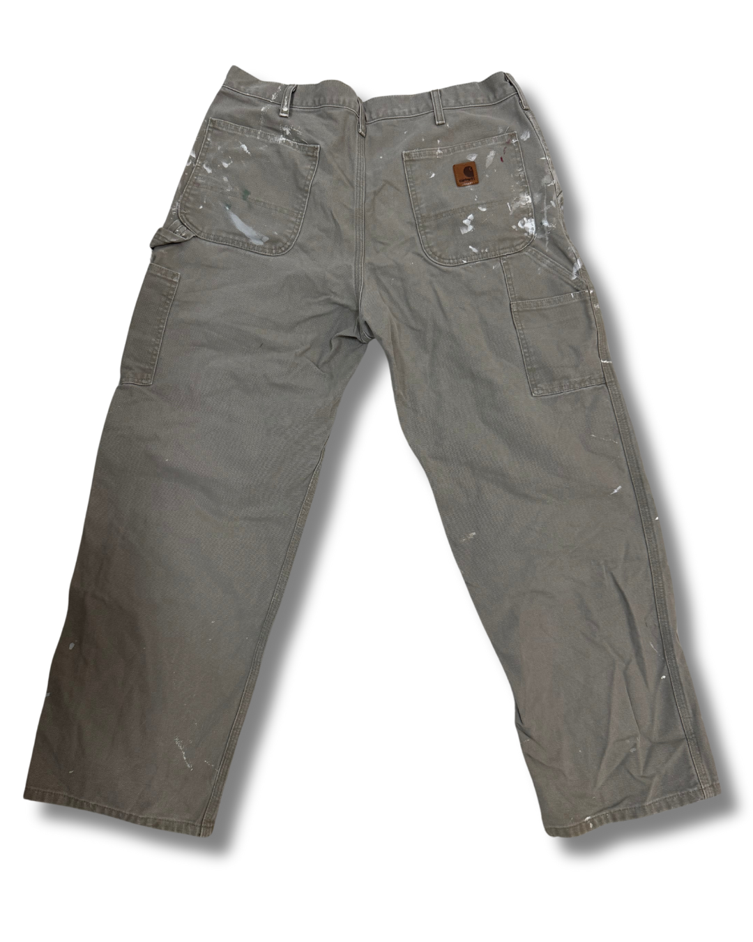 Carhartt Men's Original Dungaree Fit Carpenter Work Pants with Paint Splatter - L