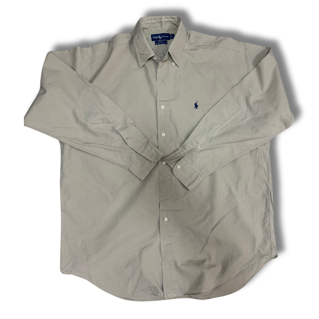 Ralph Lauren Beige Shirt Blake 100% 2-PLY Cotton - XXL