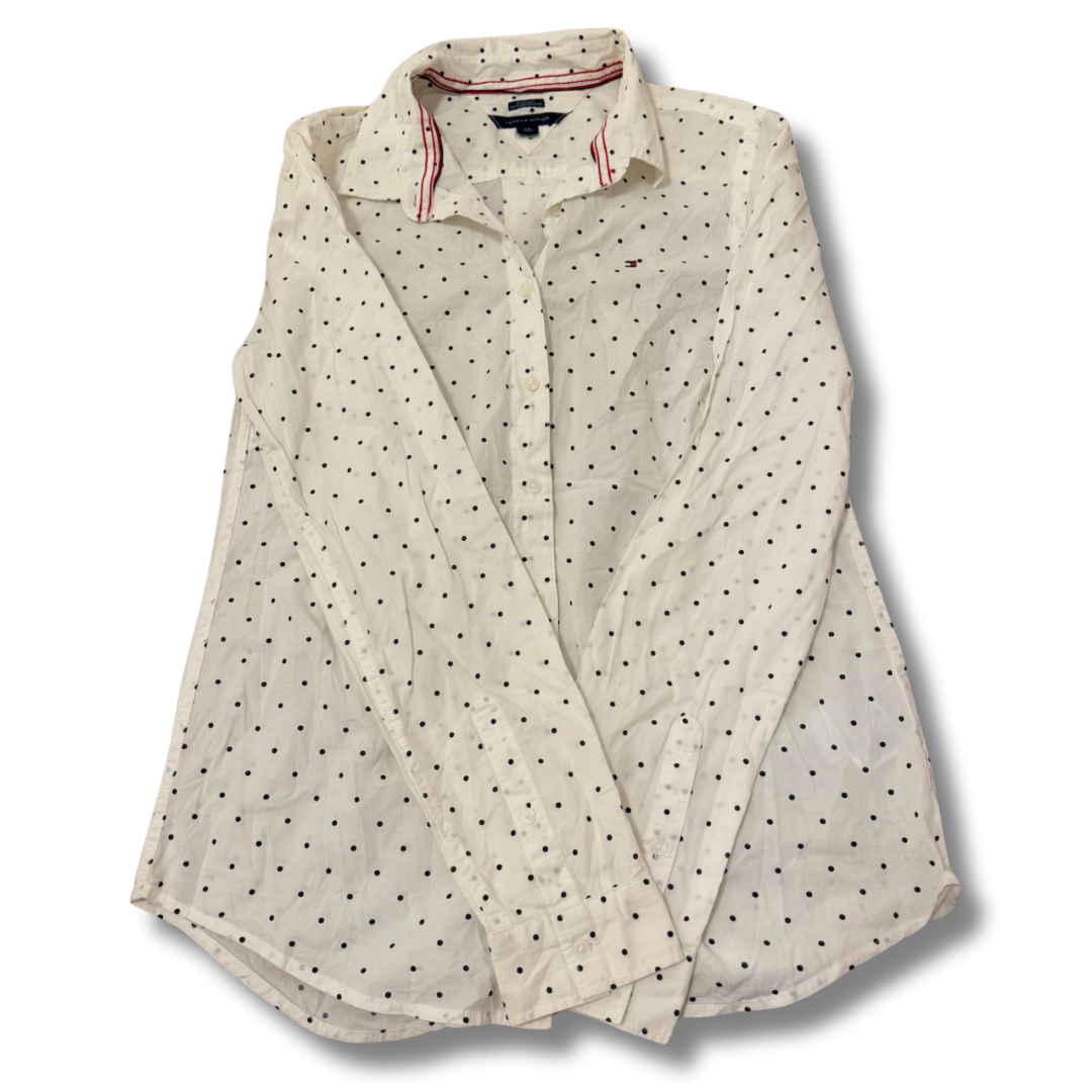 Tommy Hilfiger White PolkaDot Shirt - S