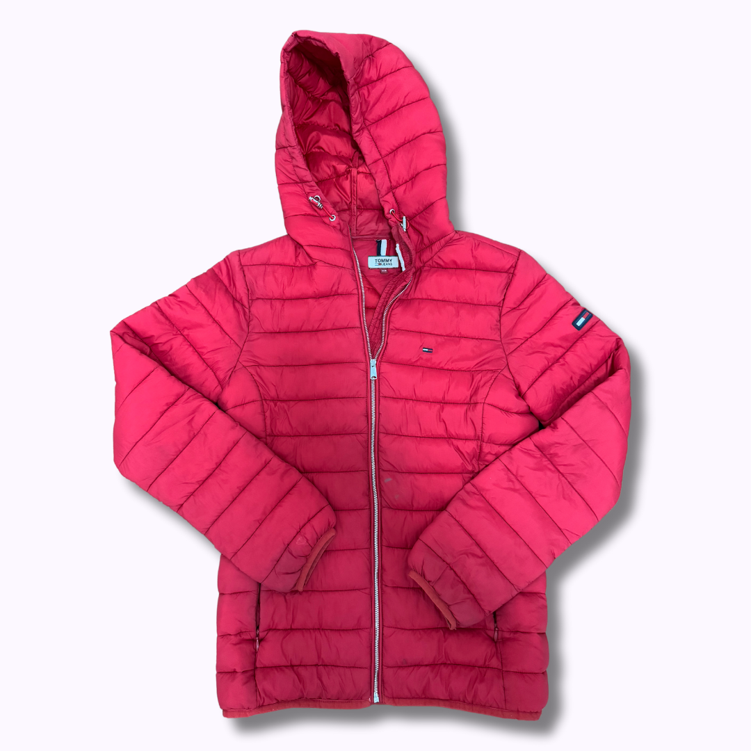 Tommy Jeans Red Puffer Jacket - Small