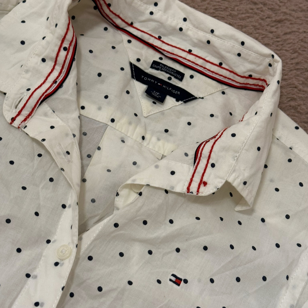 Tommy Hilfiger White PolkaDot Shirt - S