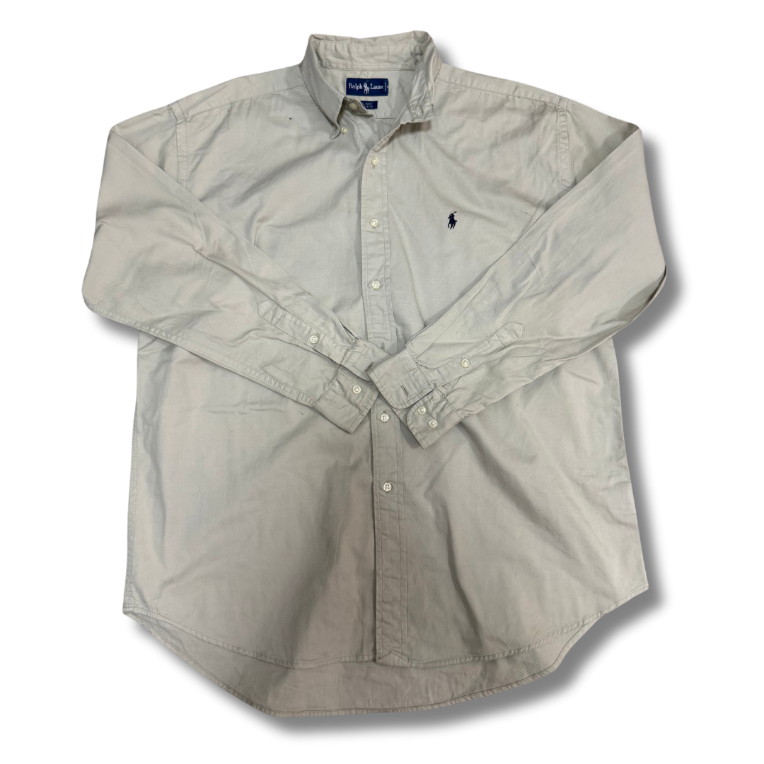 Ralph Lauren Light Brown Shirt Blake 100% Cotton - XL