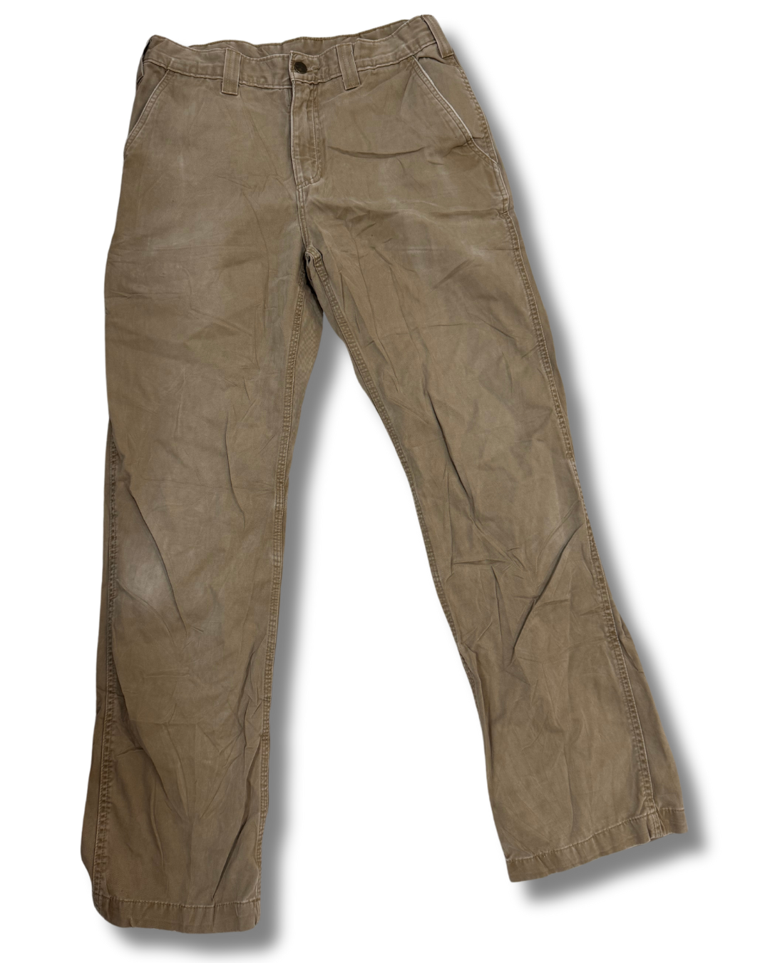 Carhartt Men Relaxed Fit Twill Khaki Dungaree Work Pants - M