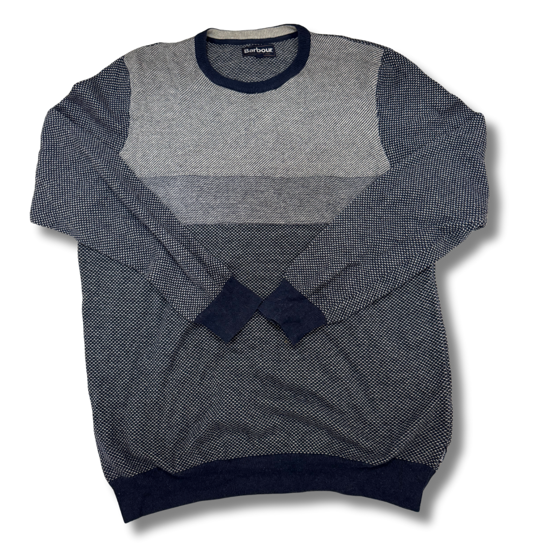 Barbour Blue-Grey Self Sweater - L