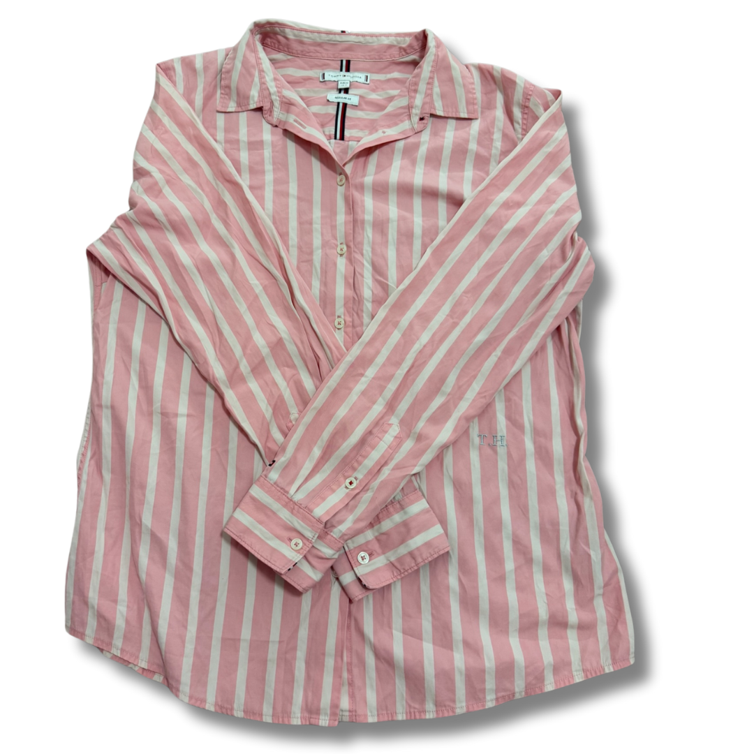 Tommy Hilfiger Pink & White Striped Shirt - XL