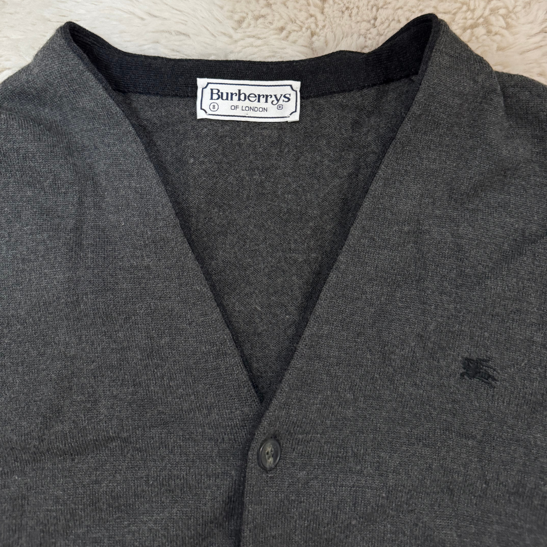 Burberry Dark Grey Sleeveless Button Cardigan - M