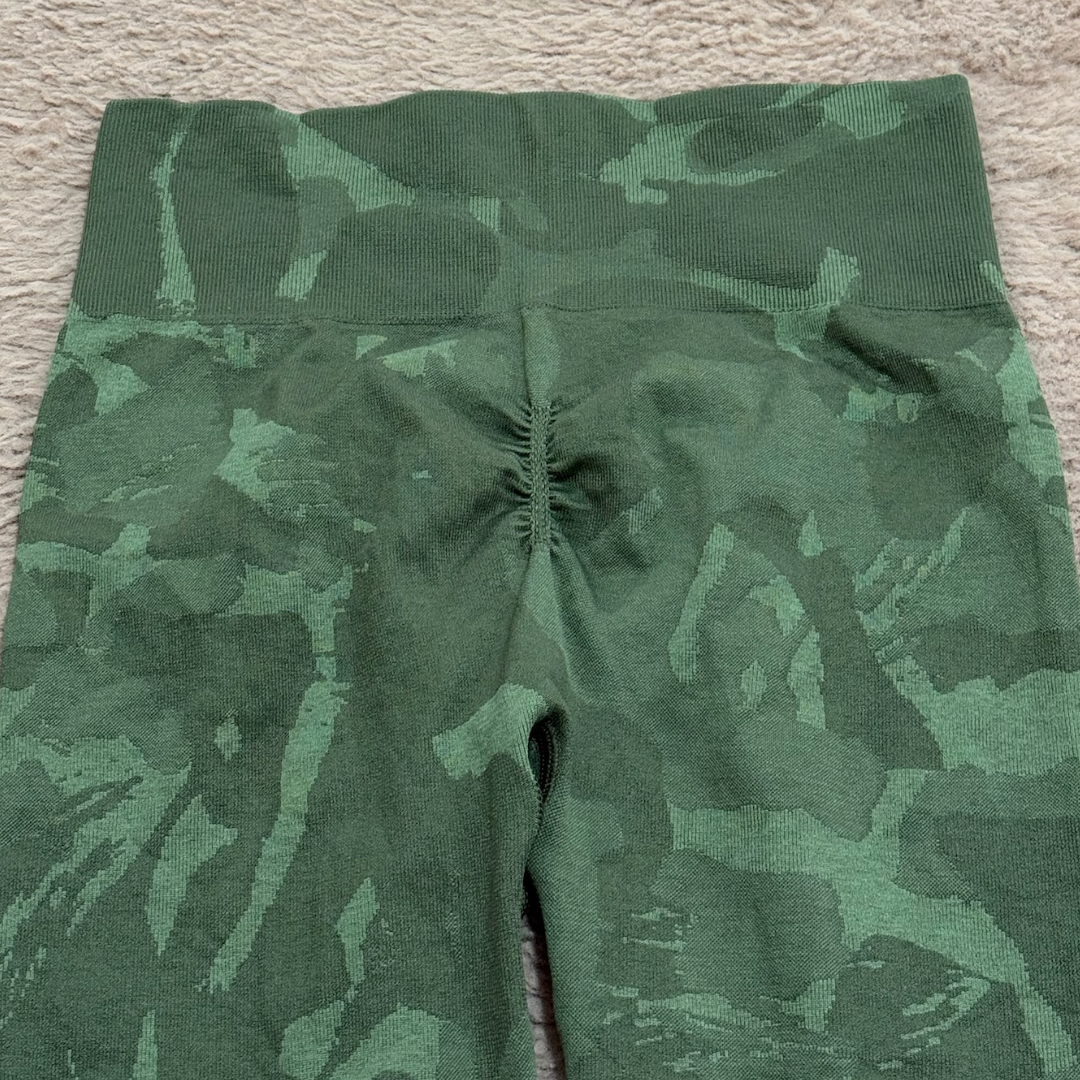 Gymshark Green Camo Leggings - XS