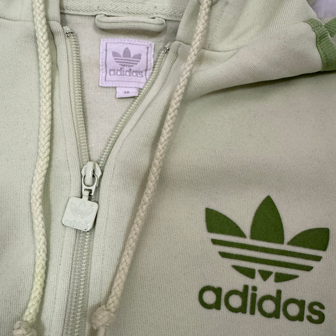 Adidas Green Zipper Hoodie - XS