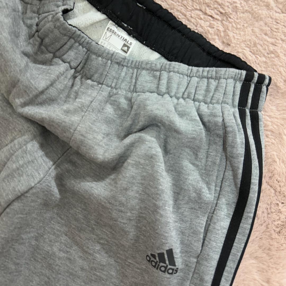 Adidas Grey Trouser with Black 3 Stripes - (Women L | Men S)