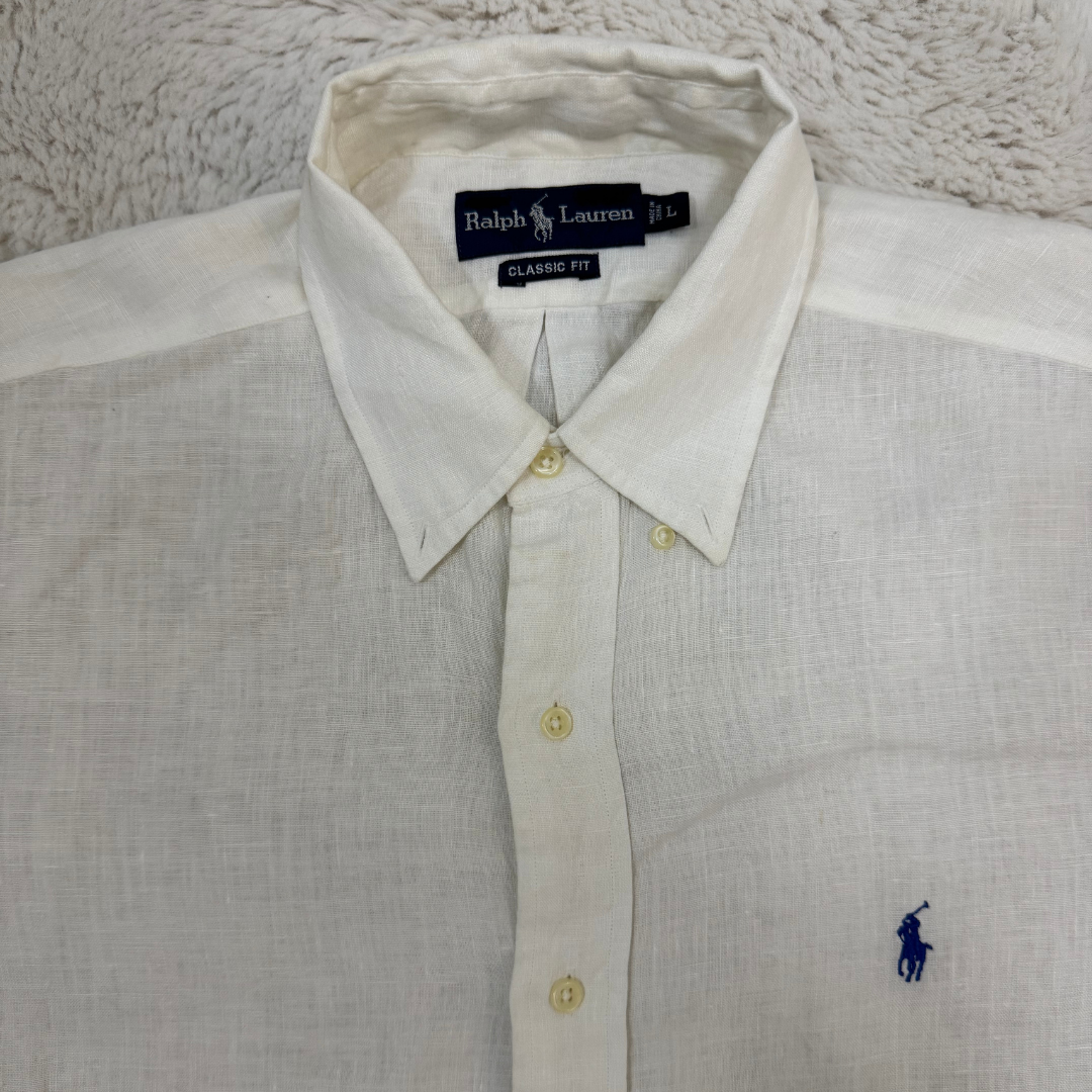 Ralph Lauren Classic Fit Half Sleeve White Shirt - XXL