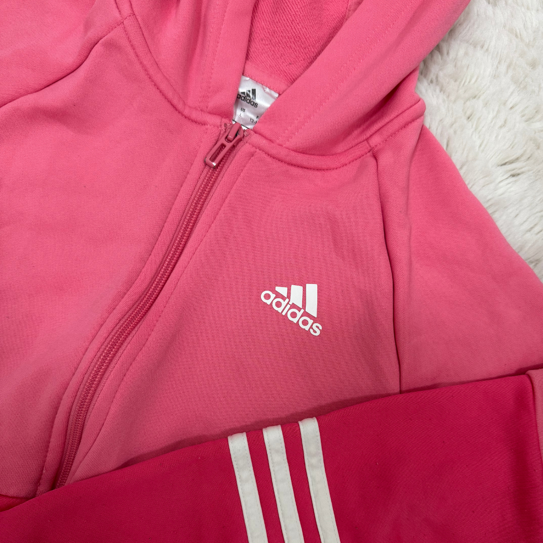 Adidas Pink Zipper Hoodie - XS