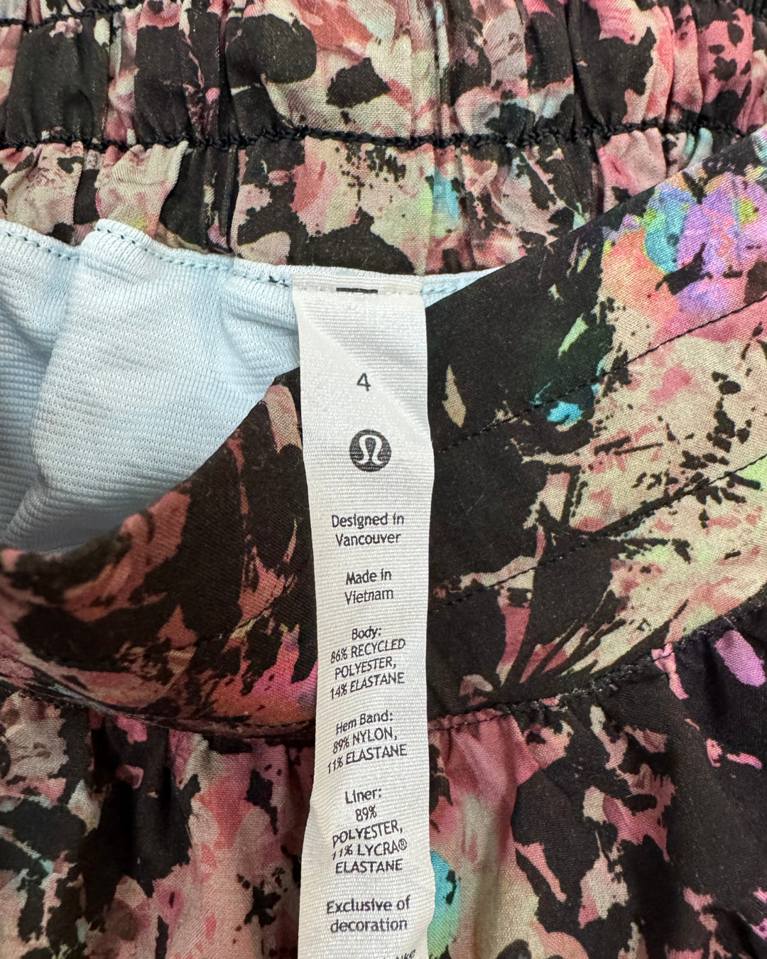 Lululemon Floral Gym Shorts - XS