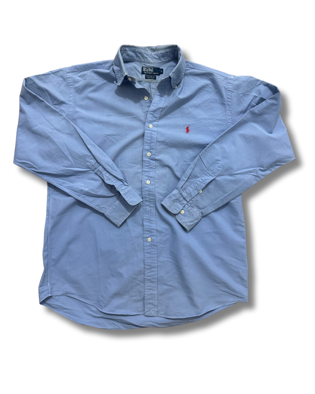 Ralph Lauren 100% Cotton Custom Fit Light Blue Shirt - L