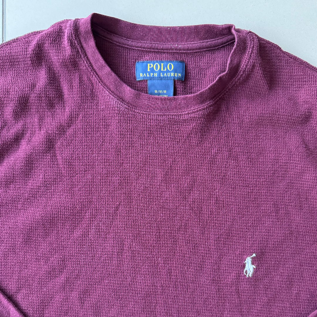 Polo Ralph Lauren Maroon Full Sleeve T-Shirt - XS