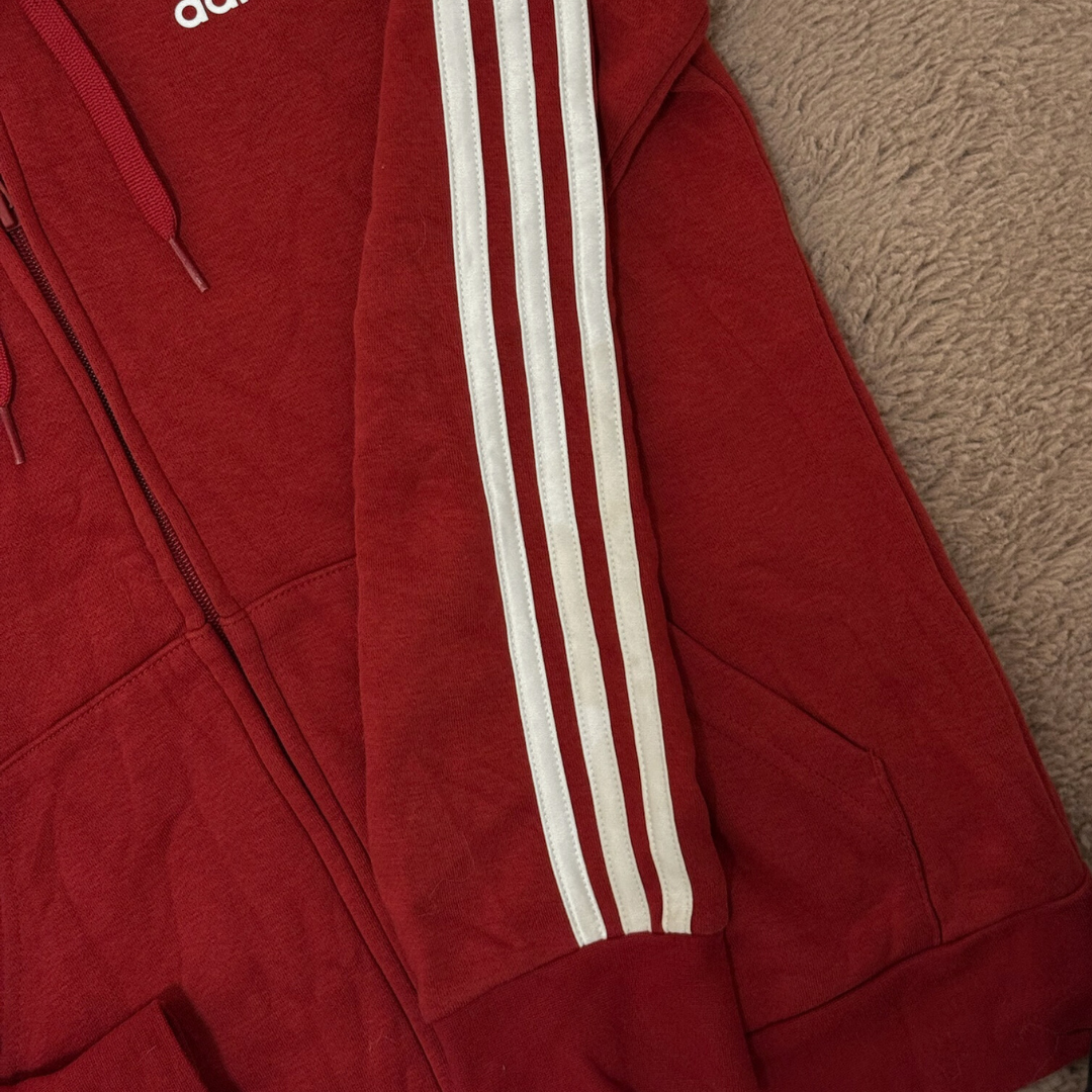 Adidas Red Zipper Hoodie - S