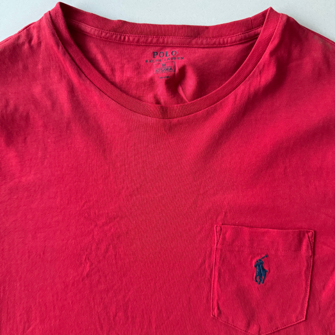 Polo Ralph Lauren Red T-Shirt (Front Pocket Logo) - M