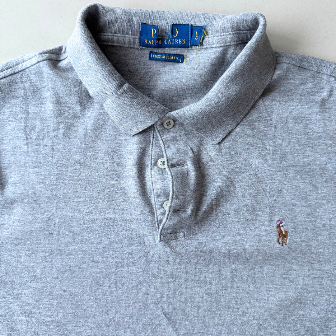 Ralph Lauren Custom Slim Fit Grey Polo - M