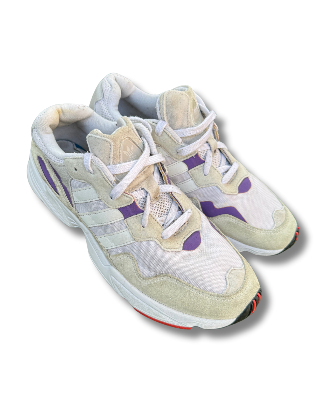 Adidas Originals Men's Yung-96 Running Sneakers | White/Grey/Purple | US 10