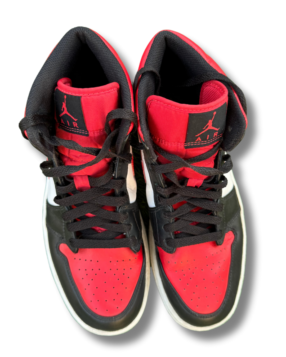 Nike Air Jordan 1 Mid "Bred Toe" Sneakers | Red/Black/White | US 9.5