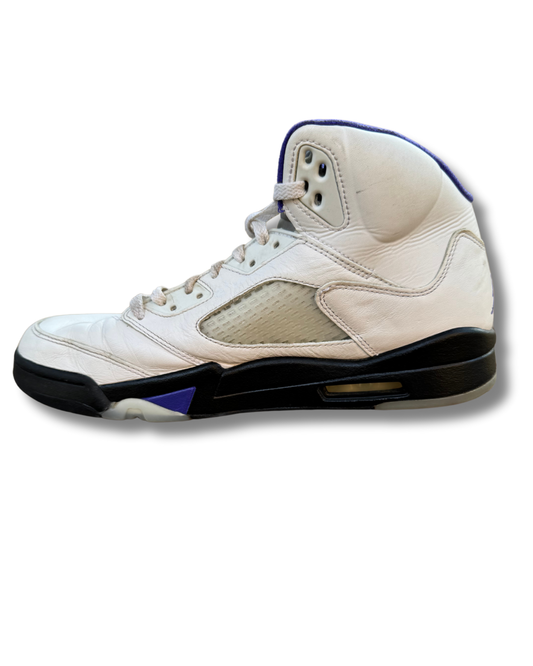 Nike Air Jordan 5 Retro Sneakers | White/Purple | US 10.5