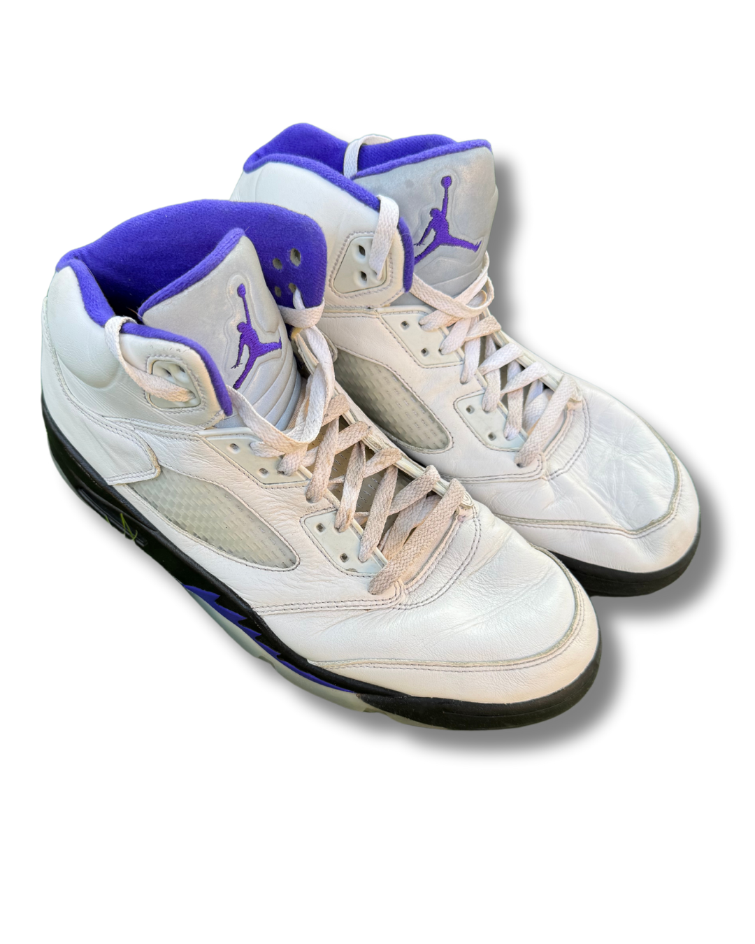 Nike Air Jordan 5 Retro Sneakers | White/Purple | US 10.5