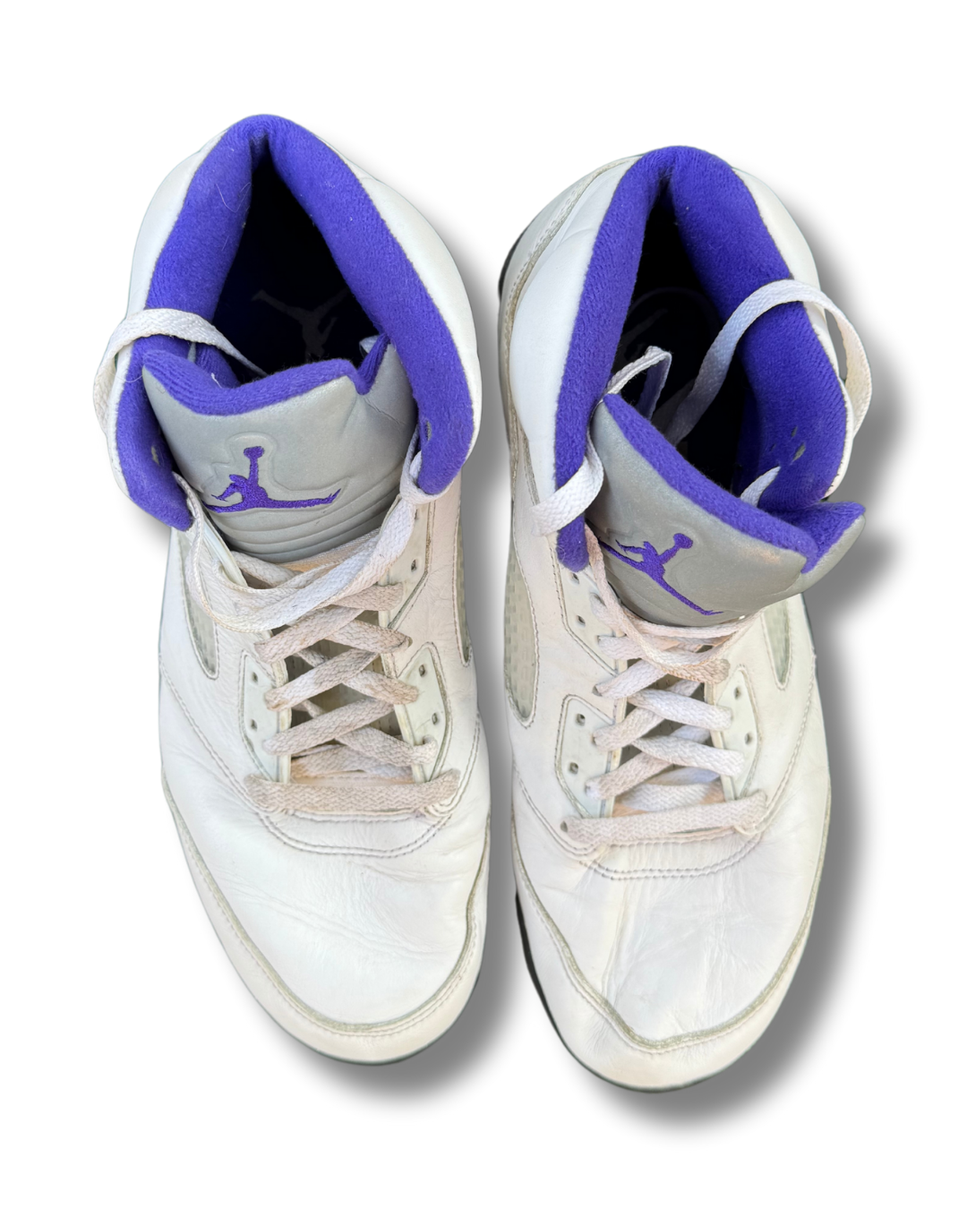 Nike Air Jordan 5 Retro Sneakers | White/Purple | US 10.5