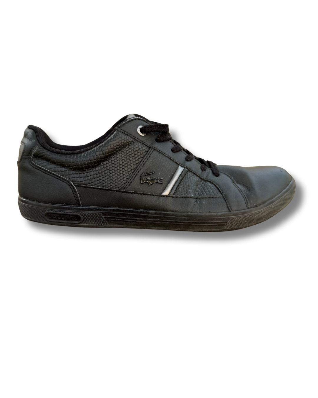 Lacoste Black T Clip Leather Sneakers | Black | US 9