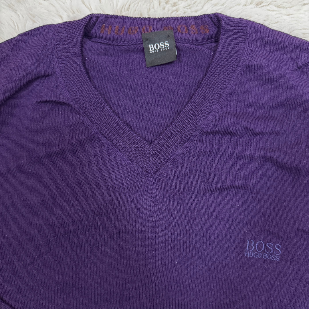 Hugo Boss Purple Wool Sweater - M