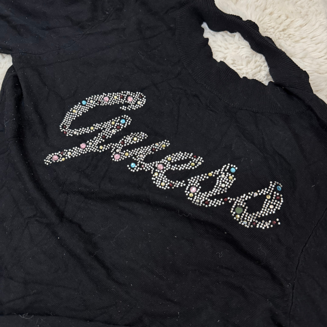 Guess Black Sweater Silver Logo - XS