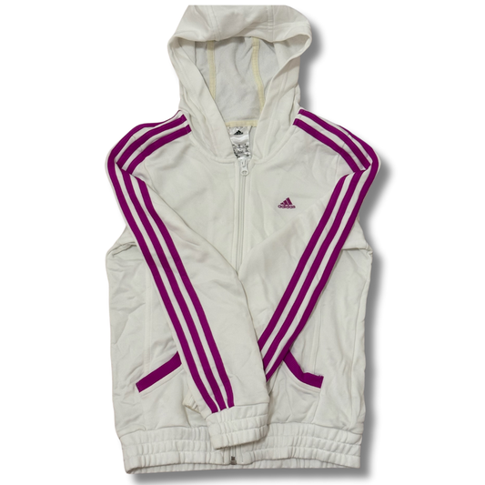 Adidas White Jacket Pink Stripes - XS