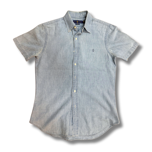 Ralph Lauren Slim Fit Half Sleeve Light Blue Shirt - S