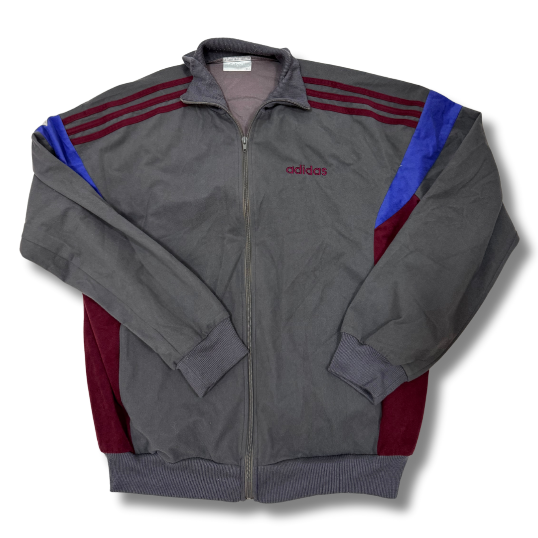 Adidas Red Stripes Grey Jacket - L