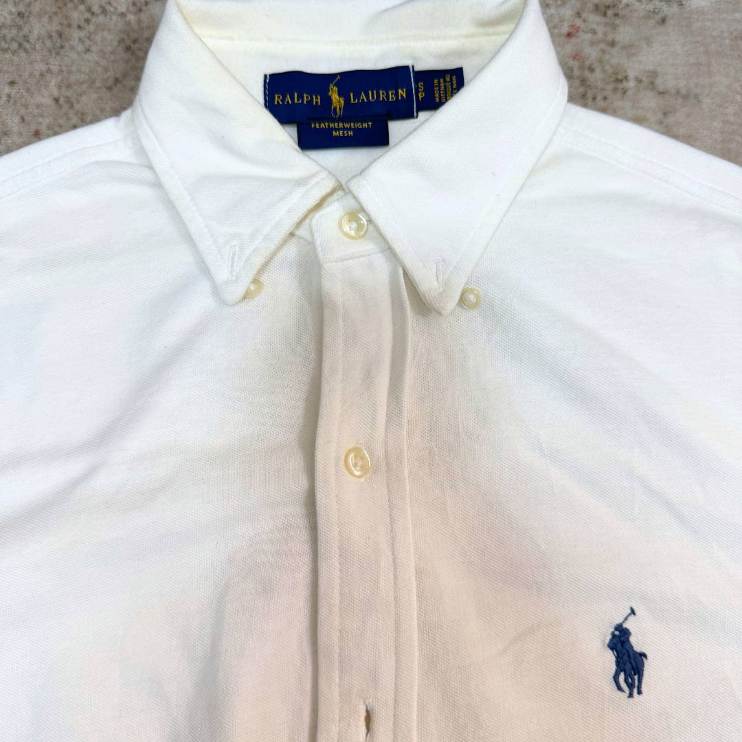 Ralph Lauren Featherweight Mesh White Shirt - XS