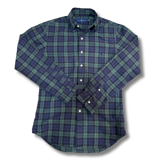 Ralph Lauren Blue-Green Chequered Shirt - XS